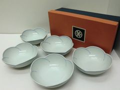 美品】深川製磁 青磁 桔梗渕 中付揃 小鉢5客 - メルカリ