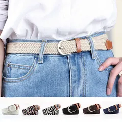 6NUY009BELT-HWBK-B品アウトレット 訳あり 編み込みメッシュベル レディース デザインバックル