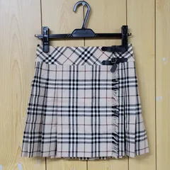 87 BURBERRY BLUE LABEL バーバリー ブルーレーベル ノバチェック ベージュ プリーツ ラップスカート サイズ36 FLF51-520 レディース ファッション