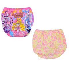 キミとアイドルプリキュア♪ プレミアムショーツ 女児 キッズ B柄 2枚組 綿100% リボン インゴム 100cm-130cm アソート 36731