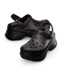 【ムラスポ公式】新品 CROCS クロックス サンダル レディース 厚底 CLASSIC BAE CLOG クラシック ベイ クロッグ 206302-001