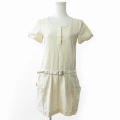 アーペーセー A.P.C. ワンピース 半袖 ミニ丈 グラフチェック ベルト付き XS ベージュ 0116 STKのサムネイル