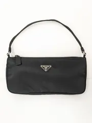 ￥【美品】プラダ PRADA アクセサリーポーチ ハンドバッグ トライアングルロゴ 黒 ナイロン【バッグ】【2】