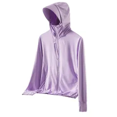 ☆ パープル×レディース ☆ Mサイズ ☆ パーカー長袖 ラッシュガード UVカット パーカー 長袖 ラッシュガード レディース ファスナー アウター メッシュ 通気性 冷感素材 紫外線対策 指穴 つば サンバイザー 体型カバー 薄手 紫外線カット 日焼け防止