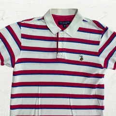 LHL ポロシャツ US POLO ASSN ビンテージ 古着 ピンク 白 青 ボーダー ワンポイント 馬 POLO    999 y45