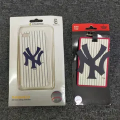G2-01 NYヤンキース バッグネイムタグ & iPhone5 5S スマホケース 2点セット 現地品 MLB 未使用