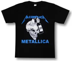 【土日も発送】メタリカ アルコホリカ ロックＴシャツ スカル系 バンドＴシャツ METALLICA 黒 gts META-05
