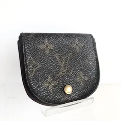 LOUIS VUITTON ルイヴィトン　モノグラム　ポルトモネ　グゼ　コインケース  小銭入れ　半円型　PVC×レザー ブラウン　ゴールド金具　フランス製　刻印あり　ヴィンテージ