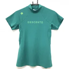 【超美品】デサントゴルフ 半袖ハイネックシャツ グリーン ロゴプリント 中田英寿 レディース L ゴルフウェア DESCENTE