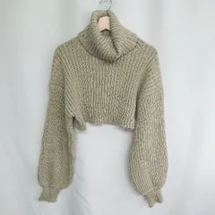 ◇ ⊇ MURUA ムルーア クロップド ボリュームスリーブ 長袖 ハイネックセーター サイズF ベージュ レディース E  【1409240022541】