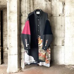 kimono long shirt 久喜倉庫店 着物 ロングシャツ シャツ シャツコート コート リメイク remake 再構築 黒留袖