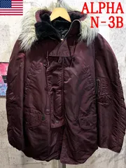 美品 90'S USA製 ALPHA N-3B 希少色 バーガンディ M アルファ ワインレッド 米国製 マルーン