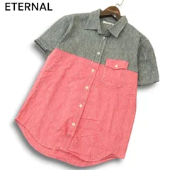ETERNAL 備中倉敷工房 倉 エターナル 春夏★ 半袖 バイカラー シャンブレー ワーク シャツ Sz.S~M位 メンズのサムネイル