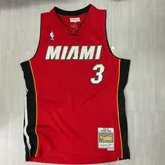 アディダス NBA マイアミヒート ゲームシャツ 3番 ドウェイン ウェイド M NBA HEAT ドウェイン・ウェイド WADE ＃3 ジュニア ユニフォーム