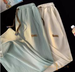 接触冷感 ワイドパンツ メンズ アイスシルクパンツ カジュアルパンツ ロングパンツ 夏 薄手 涼しい ストレート 大きいサイズ jingrui01