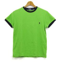 ポロバイラルフローレン 半袖Ｔシャツ トップス トリムT ワンポイントロゴ レディース Sサイズ 黄緑 Polo by Ralph Lauren 【中古】