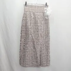 ◇ Θ◎●未使用● MAJESTIC LEGON チェック柄 ロング タイト スカート サイズS ブラウン レディース E  【1502030017168】