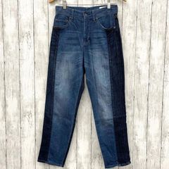【 Samansa Mos2 blue 】サマンサモスモスブルー 切替デニムパンツ ボタンフライ Mサイズ