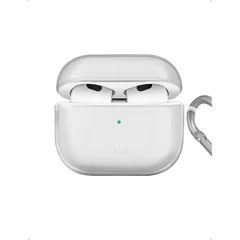 【新品】 【UNIQ】 AirPods 3 対応 クリアケース ワイヤレス充電対応 衝撃 吸収 保護 LED可視 カラビナ付き Glase (AirPods 3 (2021), ケースカラー：クリア)日本正規代理店販売 0