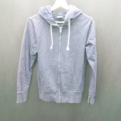 ◇ Θ Champion チャンピオン ワンポイントワッペン 長袖 ジップアップパーカー サイズL ネイビー系 レディース E  【1412090009945】