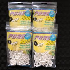 手巻きタバコフィルター　ピュア　スーパーロングレモンライムフィルター　4パック