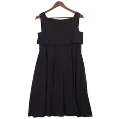 FOXEY NEWYORKフォクシー✳︎ノースリーブ フレアワンピース　ネイビー 新品》FOXEY NEW YORK ノースリーブ ひざ丈 フレアワンピース 黒
