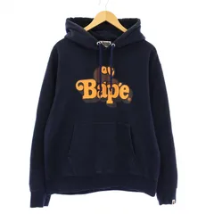 アベイシングエイプ A BATHING APE MILO ON BAPE RELAXED FIT PULLOVER HOODIE M C プルオーバーフーディ パーカー スウェット 長袖 裏起毛 M ネイビー /KHのサムネイル