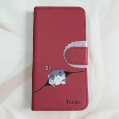 Galaxy S24 ケース 手帳型 猫 イラスト 赤【Re:Style】