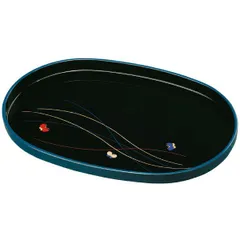 紀州塗り 尺５寸 小判盆 黒 ライン蝶 お盆 トレー トレイ おぼん 日本製 国産