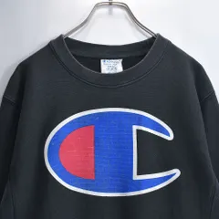 00s～ Champion チャンピオン リバースウィーブ デカンピオン ロゴプリント スウェットシャツ ブラック　トレーナー ヴィンテージ USA アメリカ古着 メンズM相当