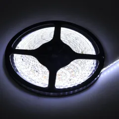 【特価セール】2835 3528 SMD 正面発光 強力粘着両面テープ 白ベース/LEDグリーン 切断可能 防水 (昼白色) LEDテープ 600連 5M 12Ｖ超高輝度 ヤナカLED