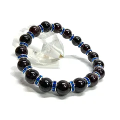 ガーネット パワーストーン ブレスレット 8mm 1月誕生石 （ブルー）メンズ・レディース　男性・女性　数珠ブレス　開運  [m]