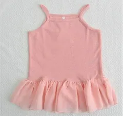 お買い得！　キャミソール型の子供用ワンピース　シフォンレースインナーキャミソール （ピンク）110サイズ