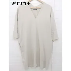 ◇ URBAN RESEARCH ROSSO ロッソ Vネック 七分袖 膝丈 ワンピース サイズF ベージュ レディース  【中古】 【1107260010257】のサムネイル