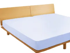 【新品未使用】ボックスシーツ ファミリー 240×200x30cm 綿100％ ベッドシーツ 平織り マットレスカバー ベット用 防ダニ 抗菌 BOXシーツ ブルー