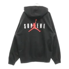 SUPREME (シュプリーム) 24AW × NIKE JORDAN BRAND HF0836-010 ナイキ ジョーダンブランド ロゴエンブロイダリー バックプリント プルオーバー スウェット パーカー