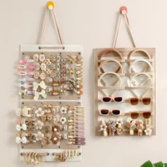 【特価セール】NUOLUX アクセサリー収納 ウォールポケット 吊り下げ式 ジュエリーボード 大容量 フェルト ジュエリー・ヘアゴム・ヘアピン・カチューシャ・ブレスレット・イヤリング・ピアス・ネックレス・メガネ収納 アクセサリースタンド（2個セット）