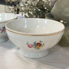 フランスアンティーク 　カフェオレボウル　磁器小花ブーケ　Chauvigny　　ビンテージ　B【657】