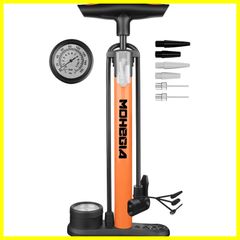 MOHEGIA 自転車 空気入れ: フロアポンプ - 仏式 米式 英式バルブ対応 - 160PSI スケール/デジタル圧力計