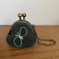 ミナペルホネン chouchoのミニミニがま口　シンプルちょうちょ　モスグリーン