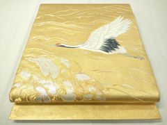 平和屋着物○上質な小紋 紬地 手書き 蔦の葉文 金彩 正絹 逸品  