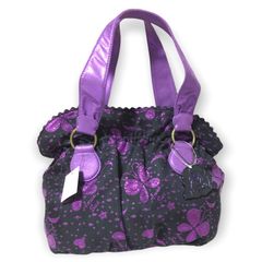 【新品】ANNA SUI アナスイ ラメ バタフライ ハンドバッグ 黒×紫