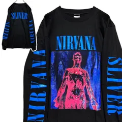 ⭐︎ ニルバーナ NIRVANA 黒 長袖 Tシャツ ロンT バンド ロングスリーブ デザイン 袖 両面 プリント 派手 奇抜 古着 ビンテージ vintage ロック メタル ヒップホップ ラッパー アーティスト 7部袖  p20/のサムネイル
