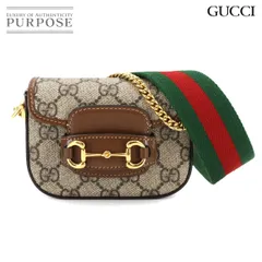 未使用 展示品 グッチ GUCCI ホースビット 1955 ミニ 2way チェーン ハンド ショルダー バッグ GGスプリームキャンバス レザー 90281952