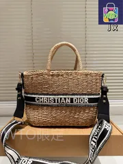 【今日WTO】Dior Straw Tote Bag ディオール ストロー トートバッグ-WTO輸入2-BJ89