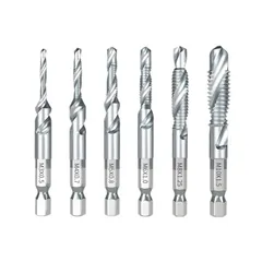 新品 タップドリルセットM3-M10 6本組 ステンレス用 超硬 六角軸 ドリルタップ 面取りタップ 穴あけ ねじ切り スパイラルタップ 鉄工用 金工用 工業用
