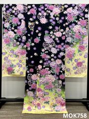 振袖 銀通し カトレア 仮絵羽 未仕立て品 正絹 八掛付き KH177 - メルカリ