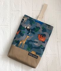 アニマル　迷彩　シューズケース　入園入学　ハンドメイド