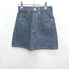 ◇ SLY JEANS デニム ミニ丈 台形 スカート サイズ0 インディゴブルー レディース E  【1407020001748】