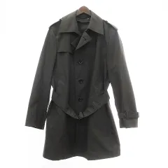カルバンクライン CALVIN KLEIN トレンチコート アウター ジャケット ミドル丈 ベルト エポレット 無地 ダークグレー M ■GY16のサムネイル